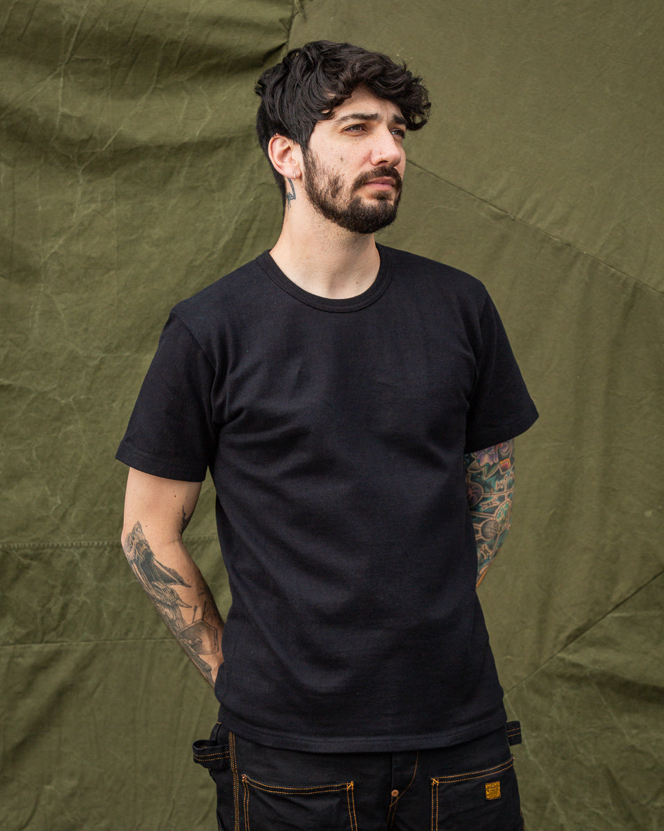 Wonder Looper Double Heavyweight Crewneck T-shirt - Black - Standard & Strange