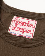 Wonder Looper Double Heavyweight Crewneck T-shirt - Khaki Green - Standard & Strange