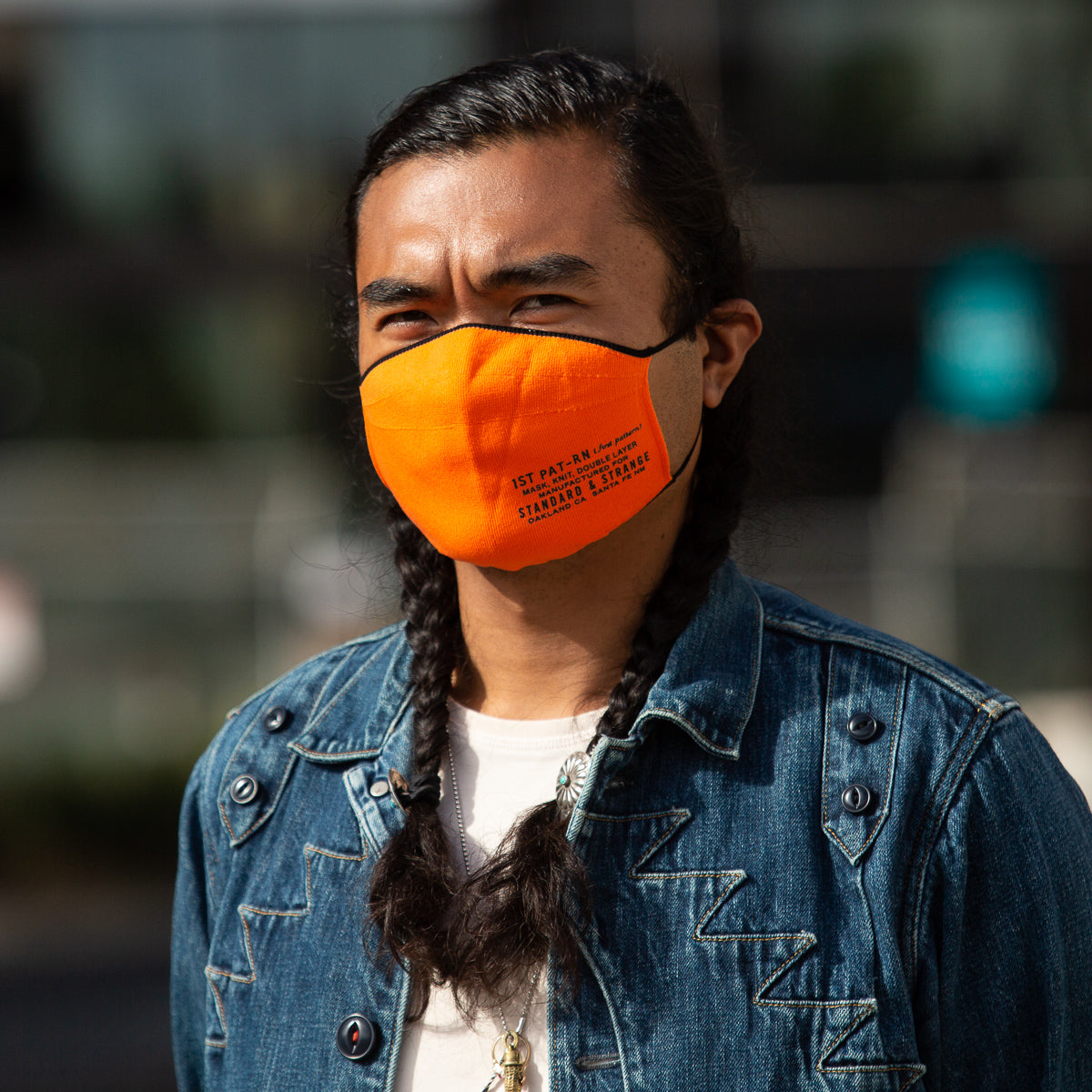 1st PAT-RN MASK, KNIT, DOUBLE LAYER - S&S ORANGE - Standard & Strange