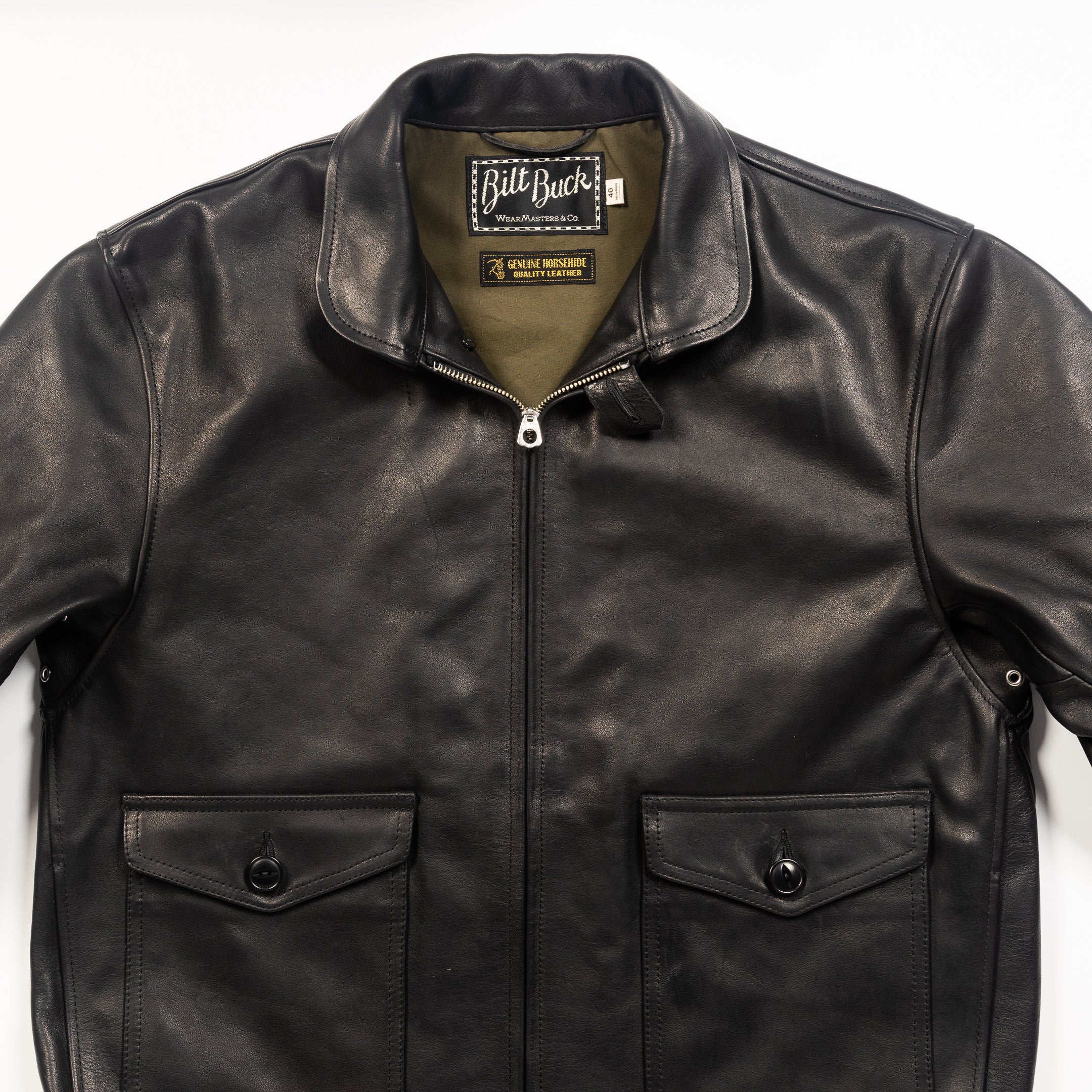 Attractions Horsehide A-1 Zip Jacket - Black - Standard & Strange