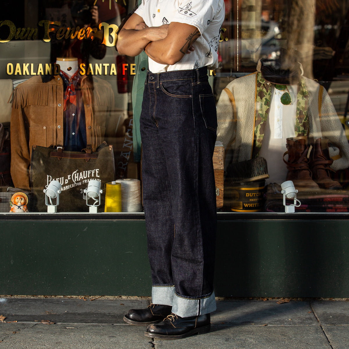 Black Sign BS Denim Pants Wide Straight - 14oz Indigo - Standard & Strange