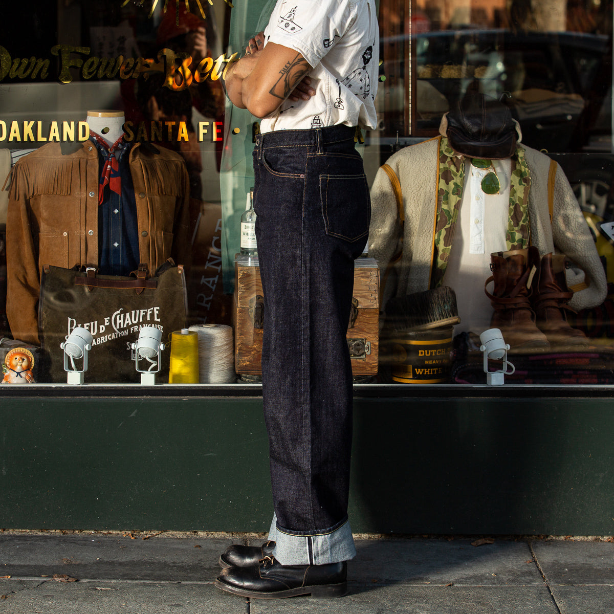 Black Sign BS Denim Pants Wide Straight - 14oz Indigo - Standard & Strange