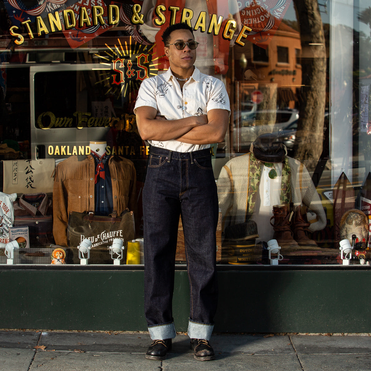 Black Sign BS Denim Pants Wide Straight - 14oz Indigo - Standard & Strange