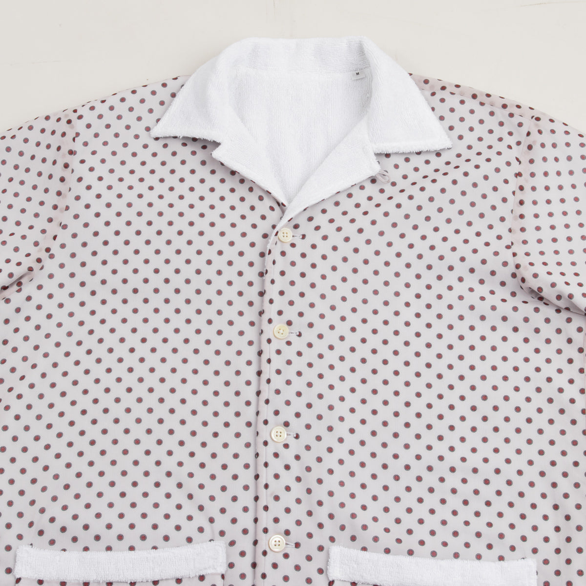 Bryceland's Co Towel Shirt - White w/ Navy/Red Circles - Standard & Strange