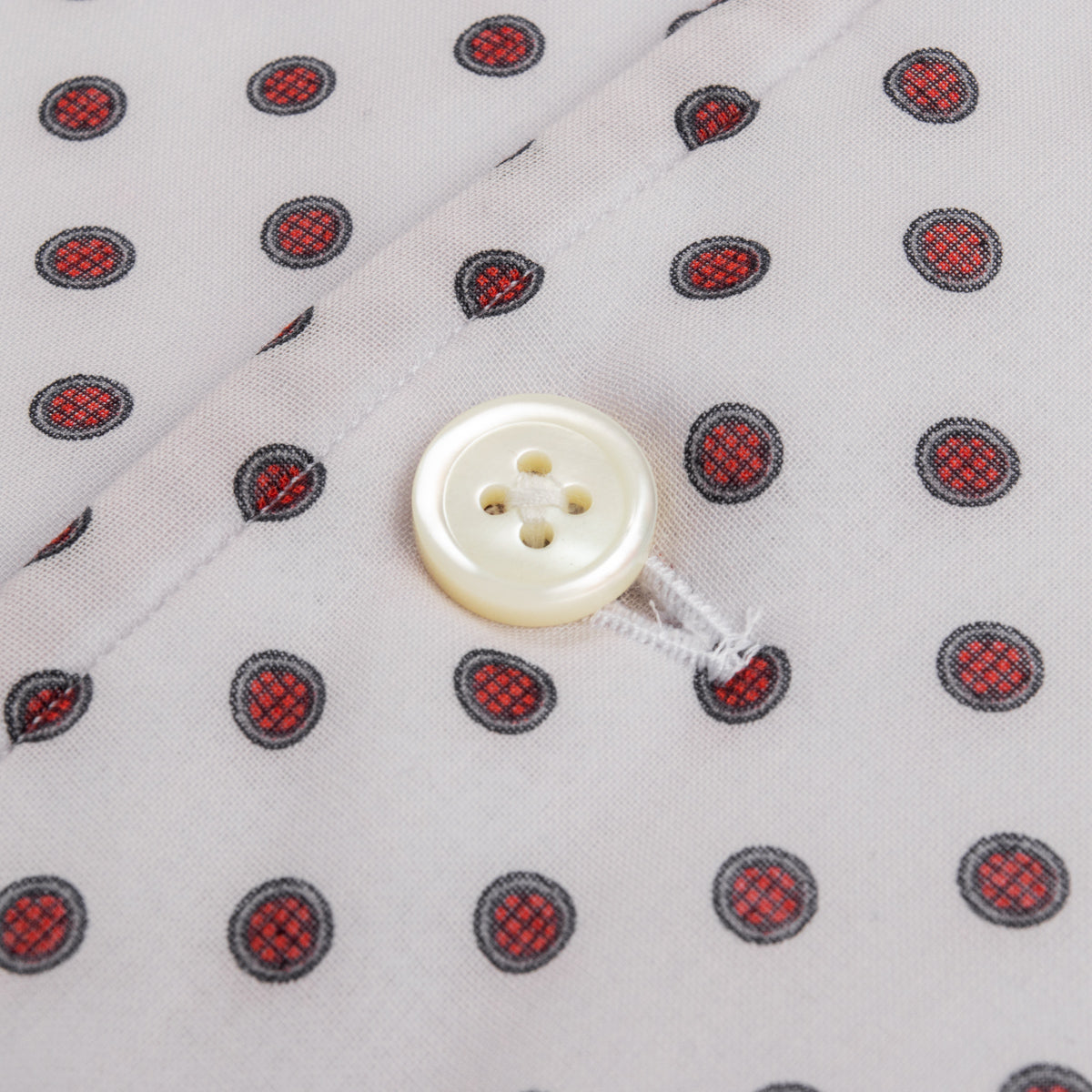 Bryceland's Co Towel Shirt - White w/ Navy/Red Circles - Standard & Strange