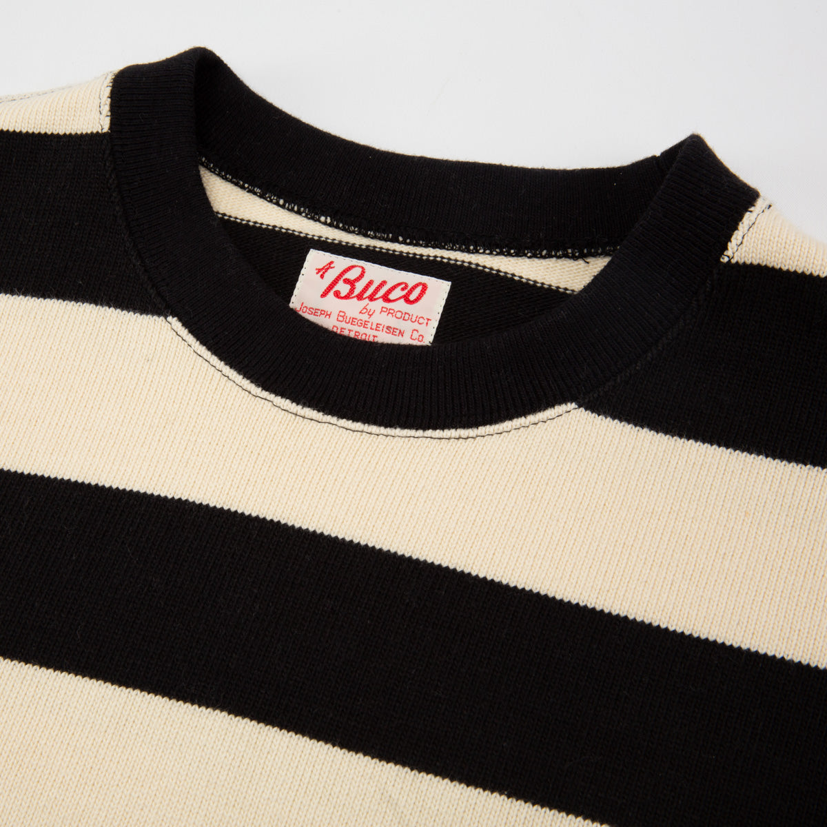 The Real McCoy's Buco Heavy Stripe Racing Jersey - White/Black - Standard & Strange