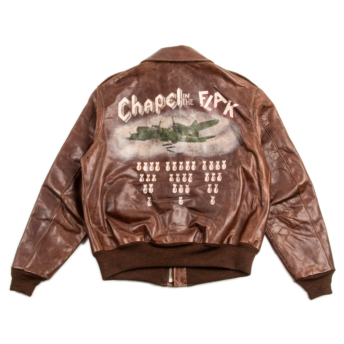 Eastman Leather Clothing Type A-2 Leather Jacket - 100th Bomb Group Chapel in the Flak - Standard & Strange
