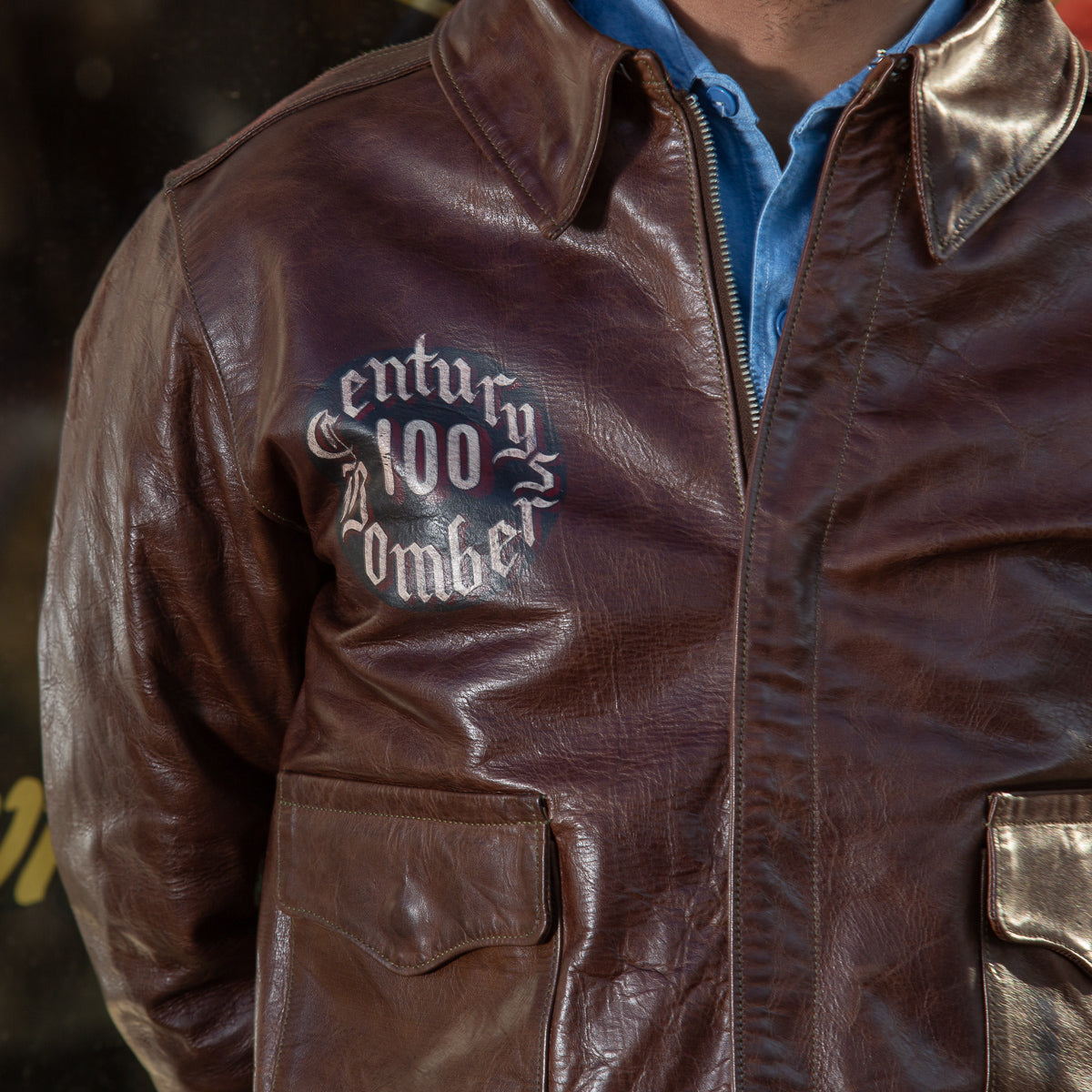 Eastman Leather Clothing Type A-2 Leather Jacket - 100th Bomb Group Chapel in the Flak - Standard & Strange