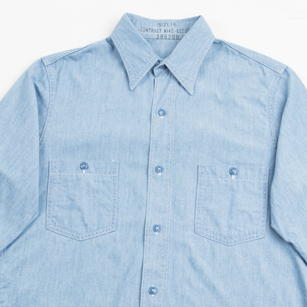 Eastman Leather Clothing USN Chambray Shirt - Blue - Standard & Strange