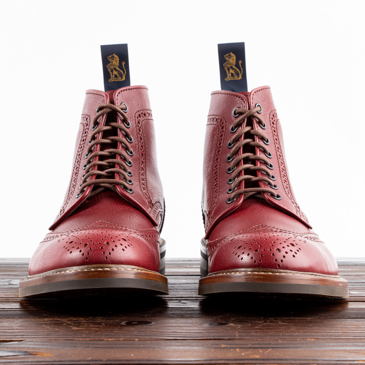 John Lofgren Glover Brogue Boots - Burgundy Vacchetta - Standard & Strange