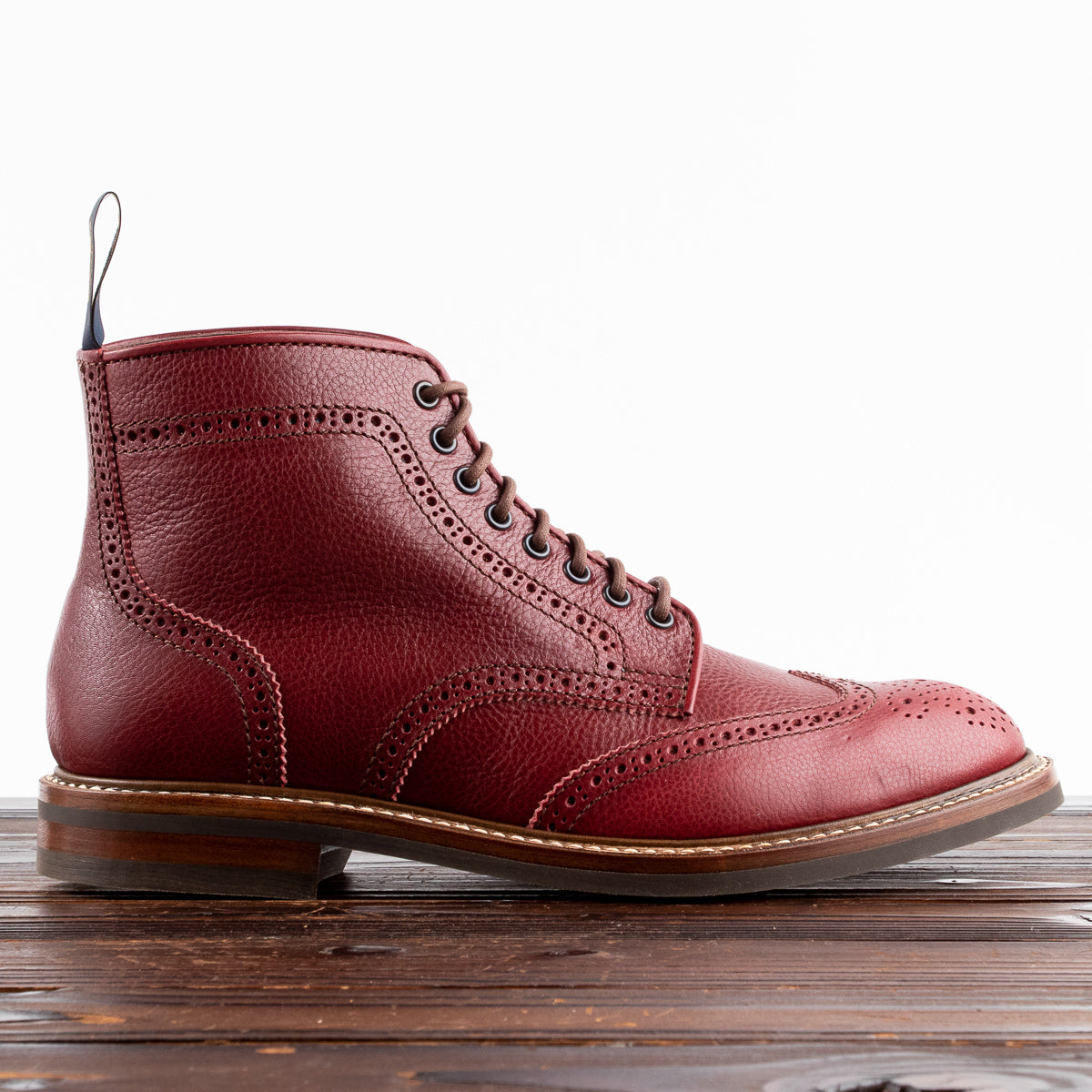 John Lofgren Glover Brogue Boots - Burgundy Vacchetta - Standard & Strange