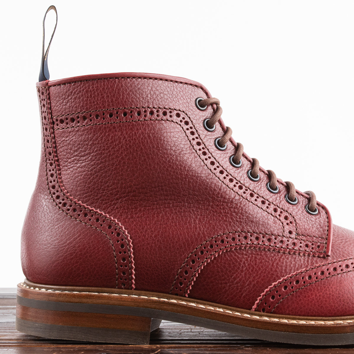 John Lofgren Glover Brogue Boots - Burgundy Vacchetta - Standard & Strange