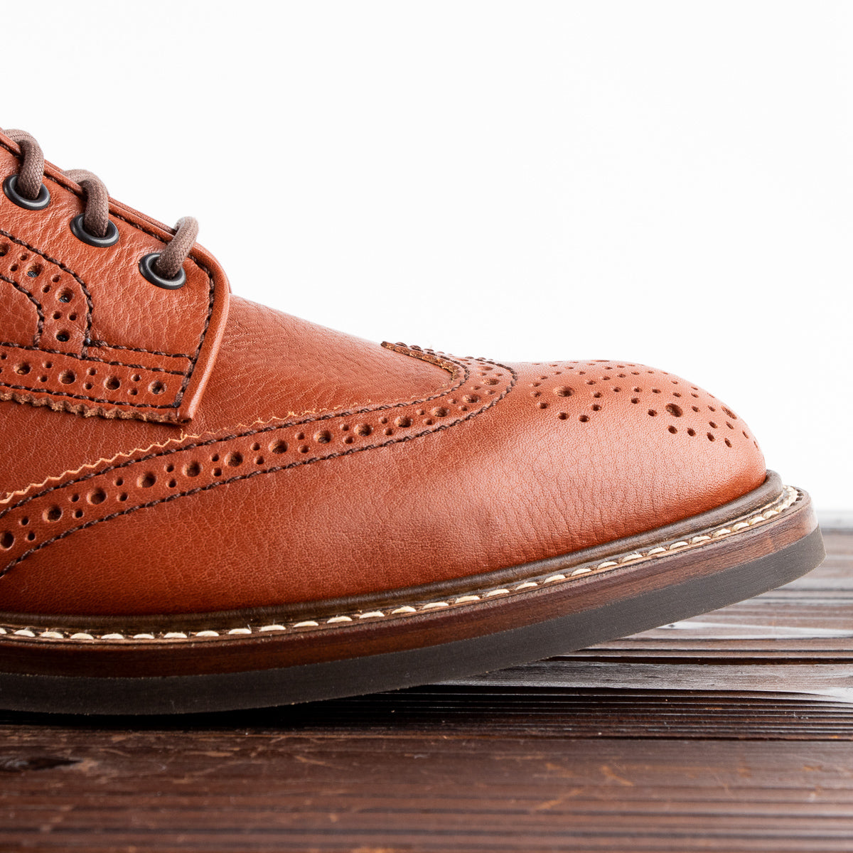 John Lofgren Glover Brogue Boots - Camel Vacchetta - Standard & Strange