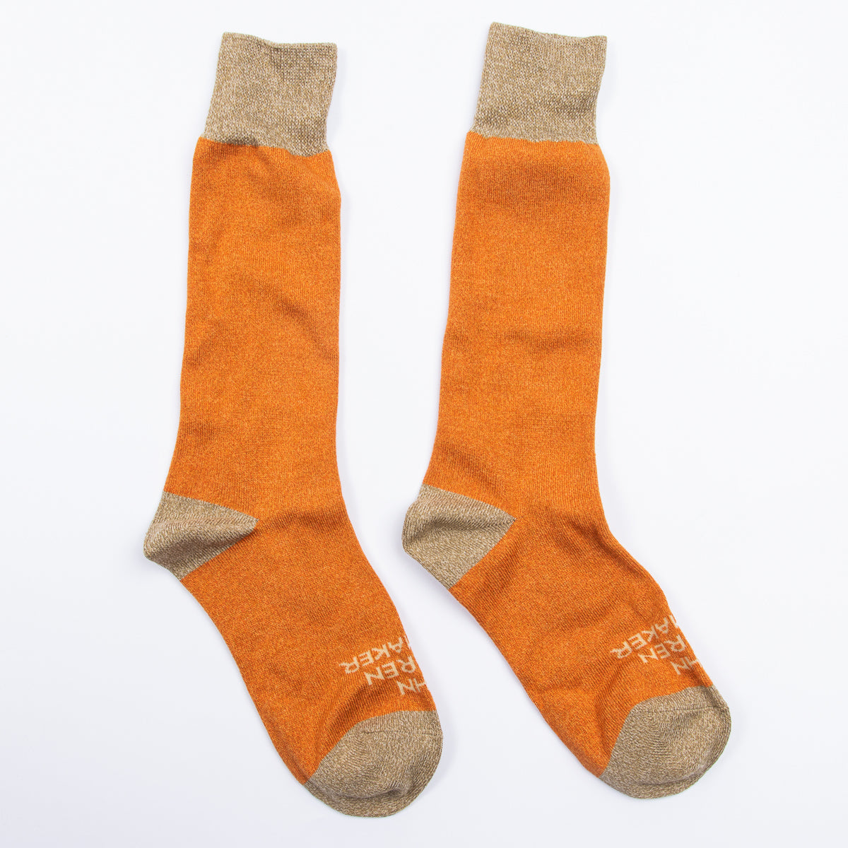 John Lofgren Two Pack Socks - Camo Olive x Grained Orange - Standard & Strange
