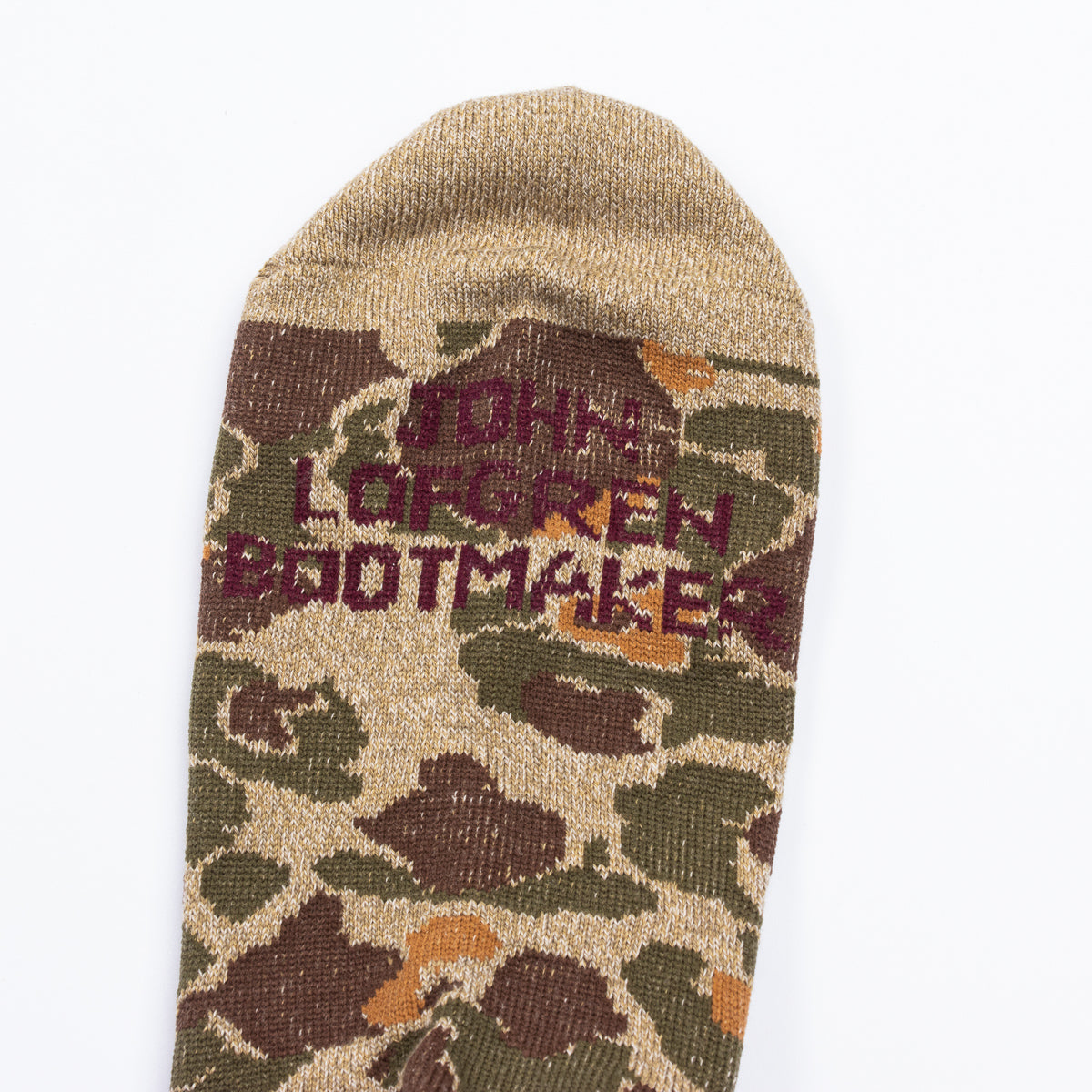 John Lofgren Two Pack Socks - Camo Olive x Grained Orange - Standard & Strange