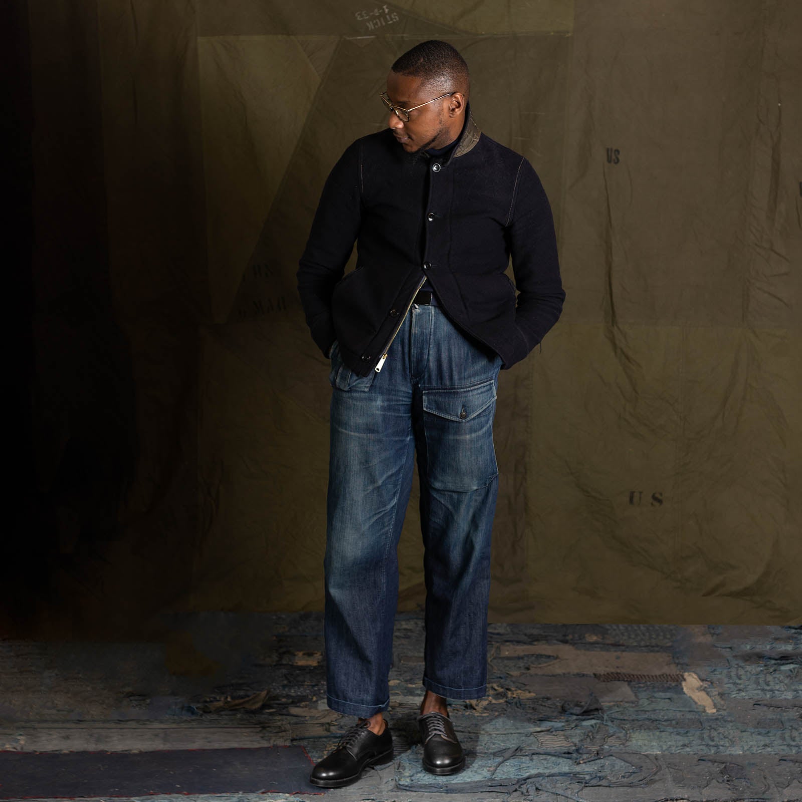 John Lofgren USN Low Quarter Shoes - Black Calfskin - Standard & Strange