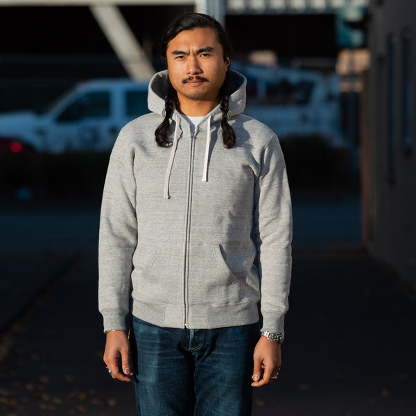 The Real McCoy's Loopwheel Full Zip Hoodie - Gray - Standard