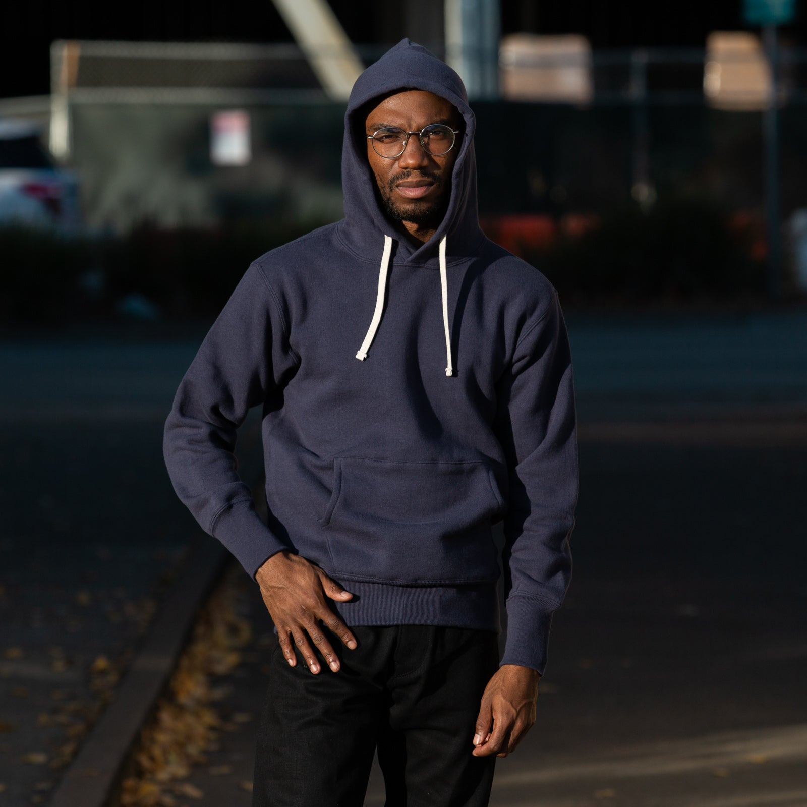 The Real McCoy's Loopwheel Pullover Hoodie - Navy - Standard & Strange