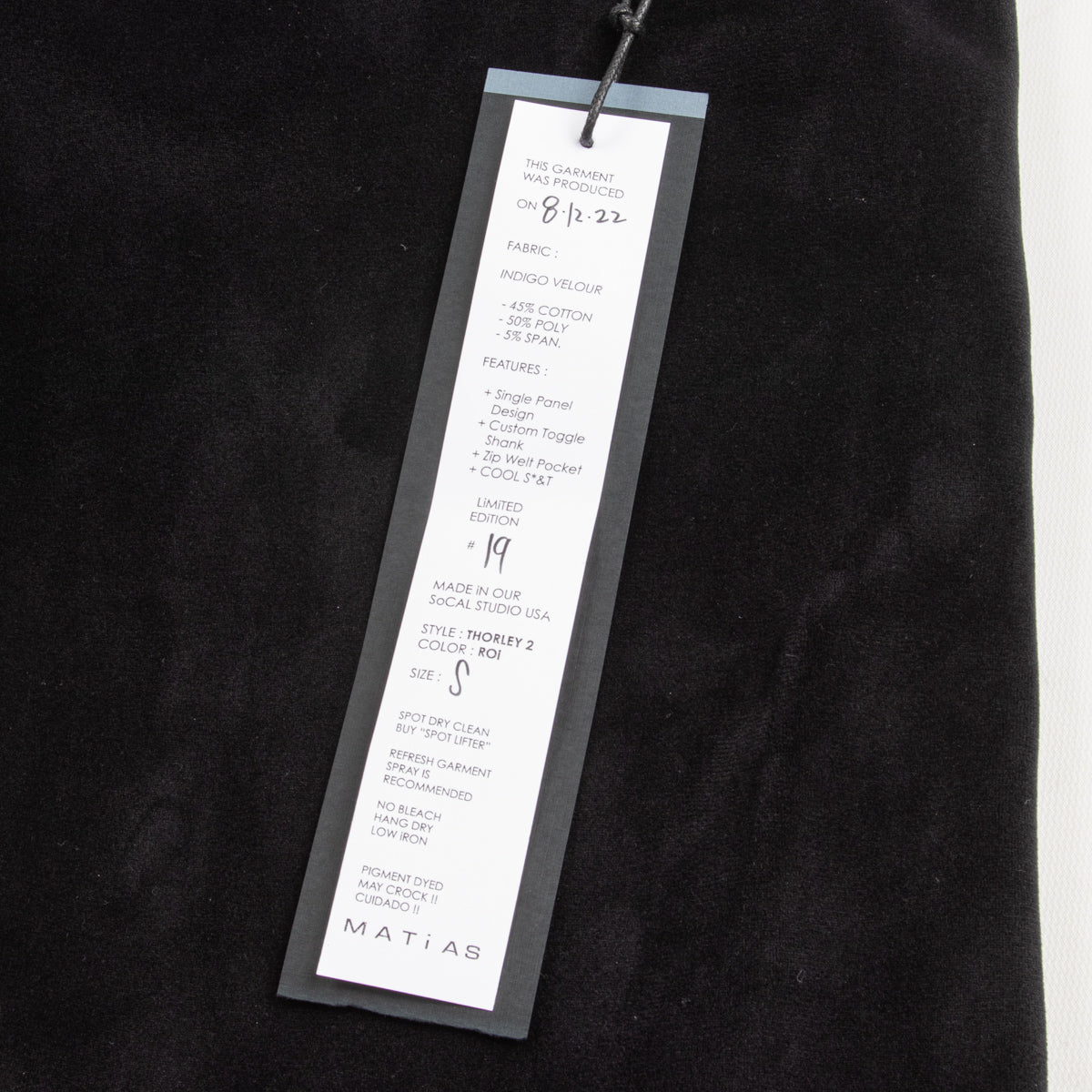 MATiAS Thorley II Pant - Roi Black Velvet - Standard & Strange