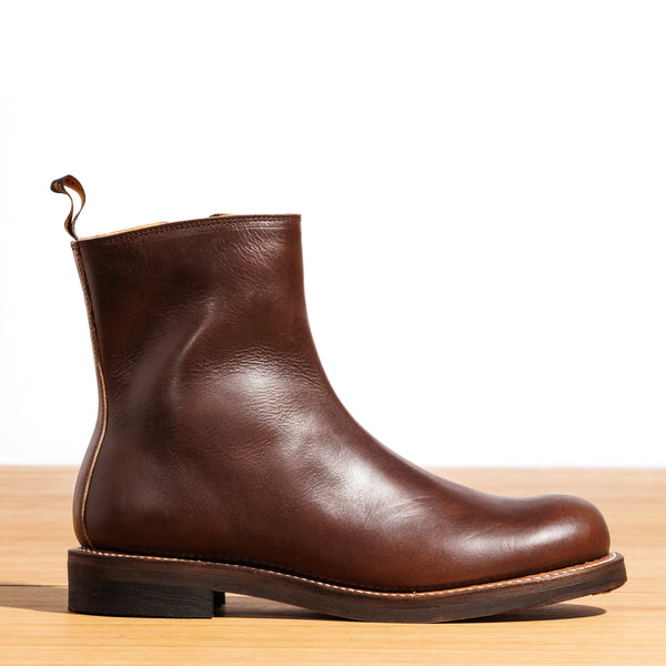 Casper Side Zip Boot - Brown Oil