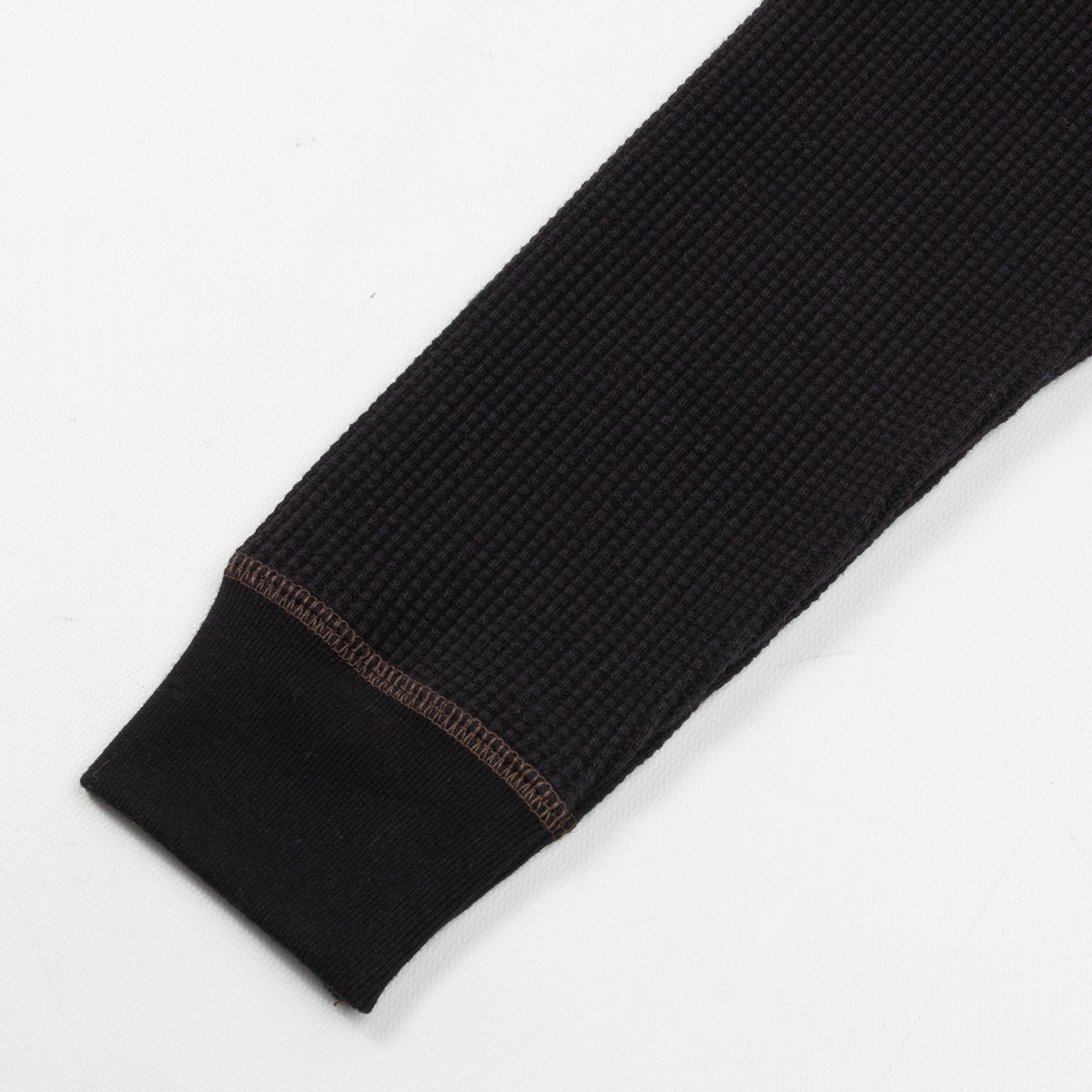 The Real McCoy's Joe McCoy Long Sleeve Waffle Henley - Black - Standard & Strange