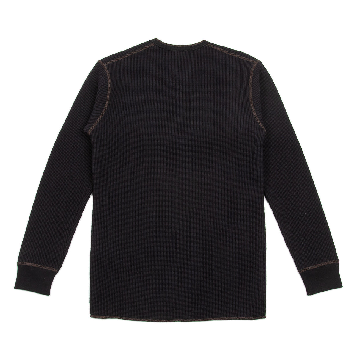 The Real McCoy's Joe McCoy Long Sleeve Waffle Henley - Black - Standard & Strange