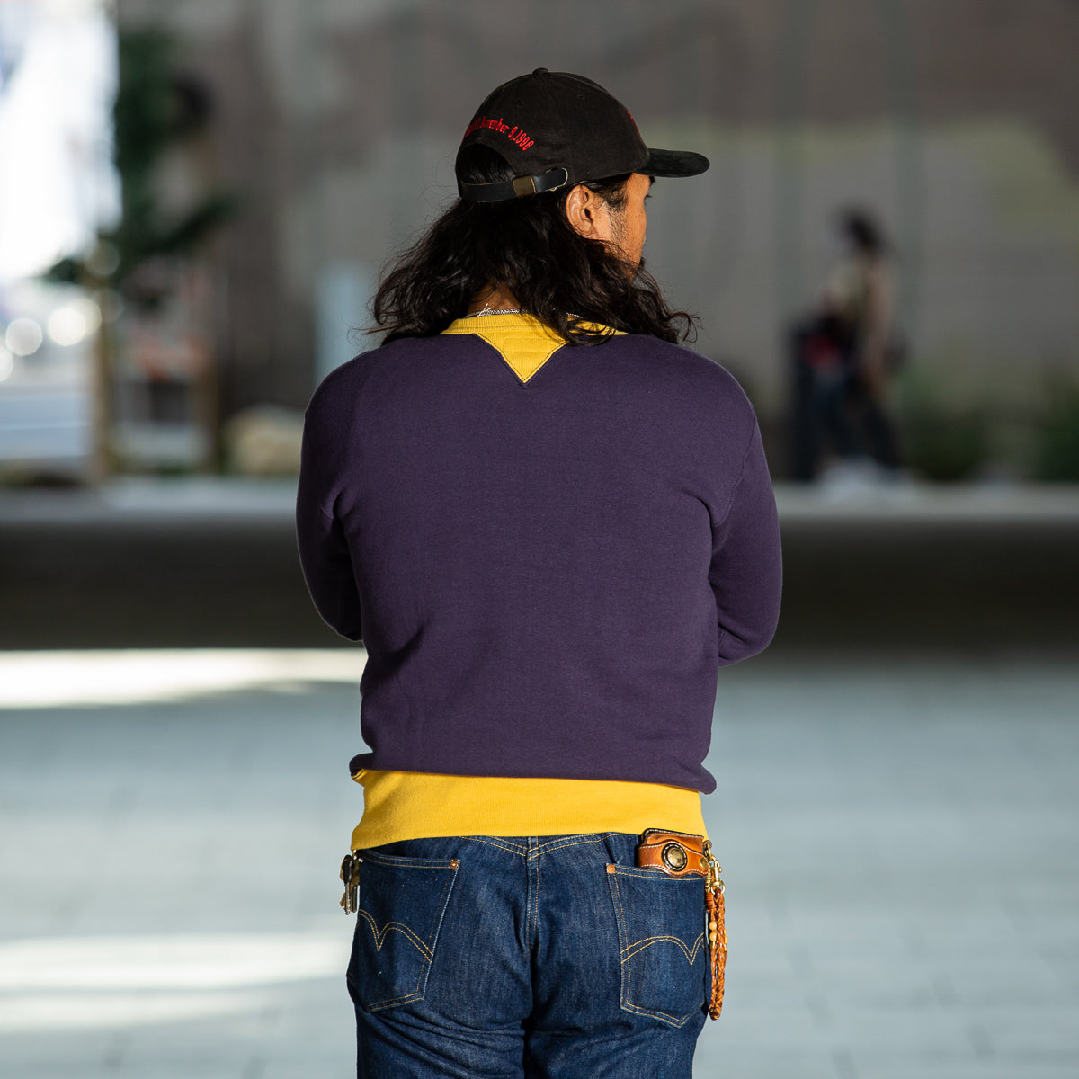 The Real McCoy's Loopwheel Crewneck Sweatshirt - Two-Tone Blue/Yellow - Standard & Strange