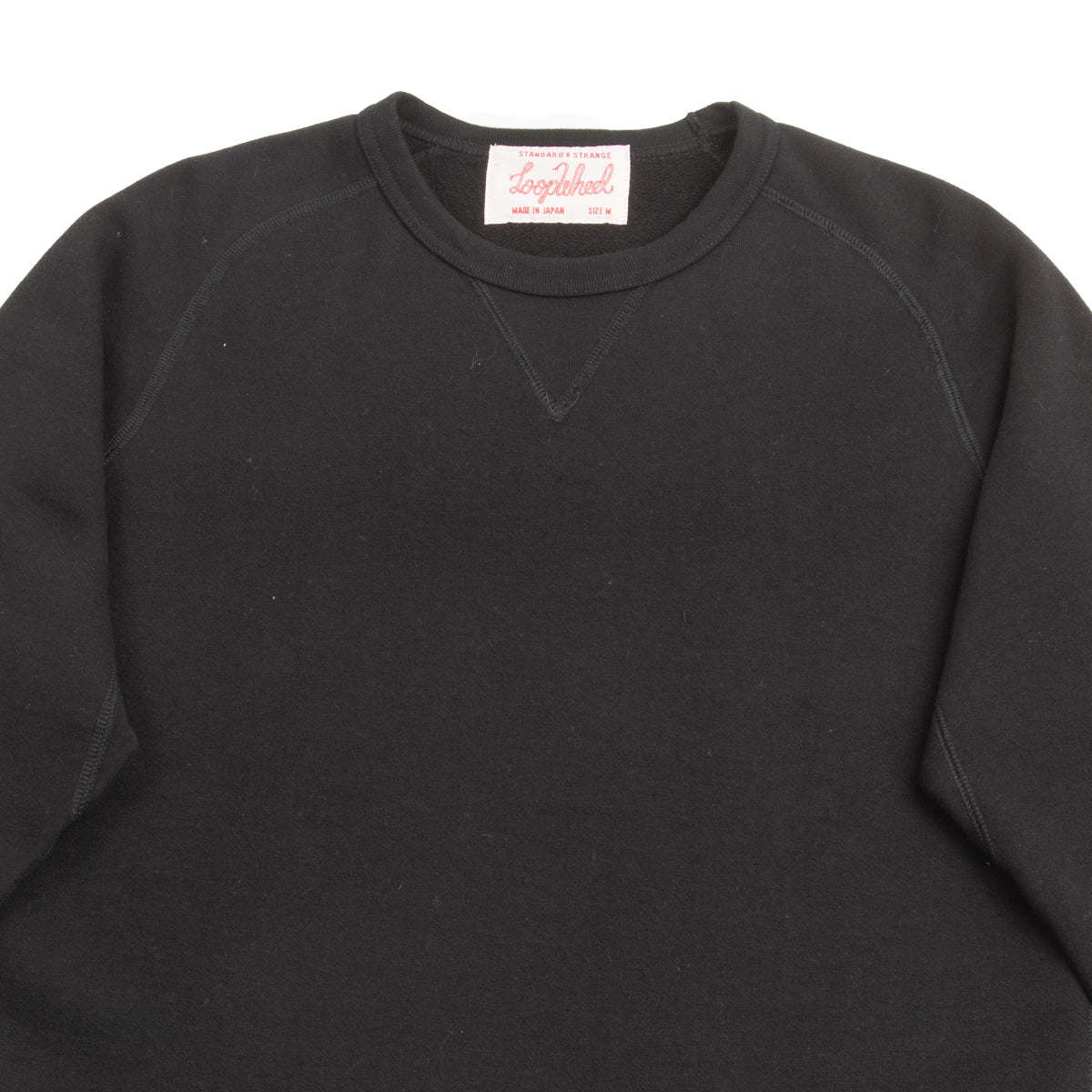 Standard & Strange Wakayama Special Loopwheel Raglan Crewneck Sweatshirt - Black - Standard & Strange