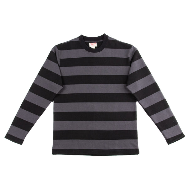 Non Stock Motorcycle Wide Black and White Striped Long Sleeve T-Shirt | Bronson Black/White / S