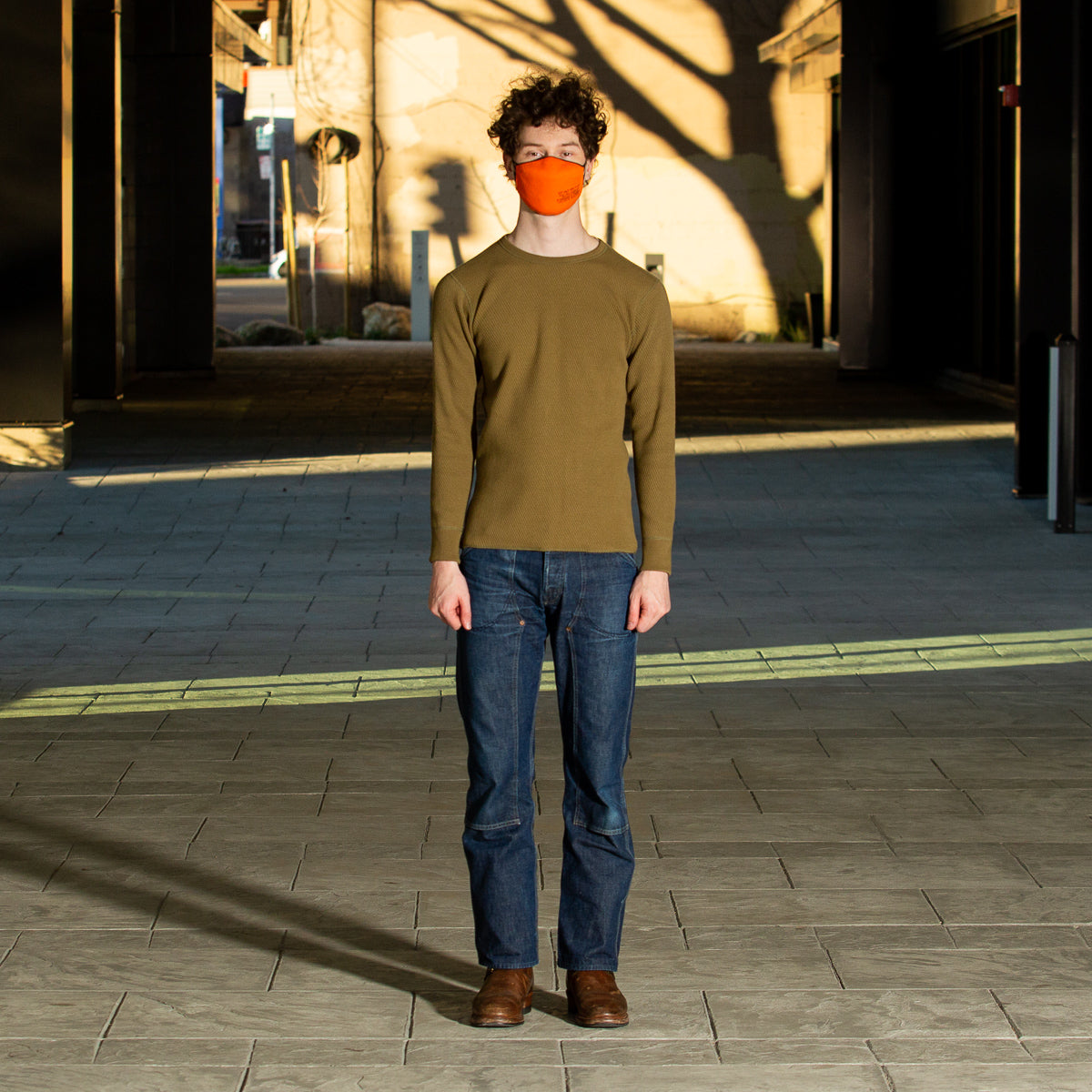 The Real McCoy's Military Thermal Shirt - Olive - Standard & Strange