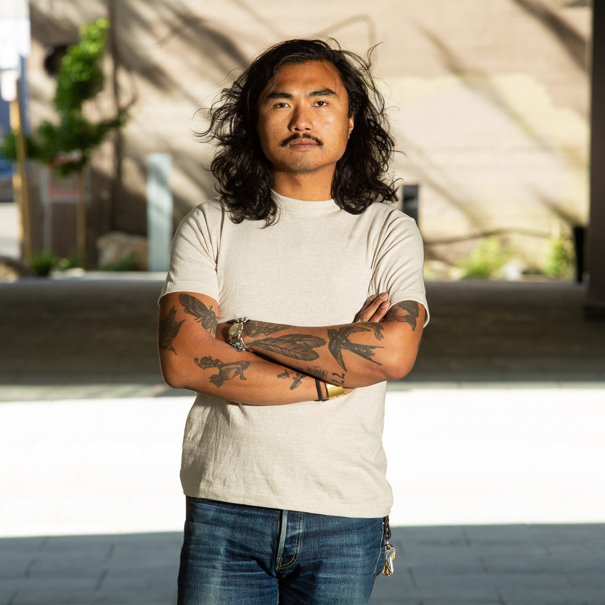 Warehouse Slub Cotton Tee - Oatmeal - Standard & Strange