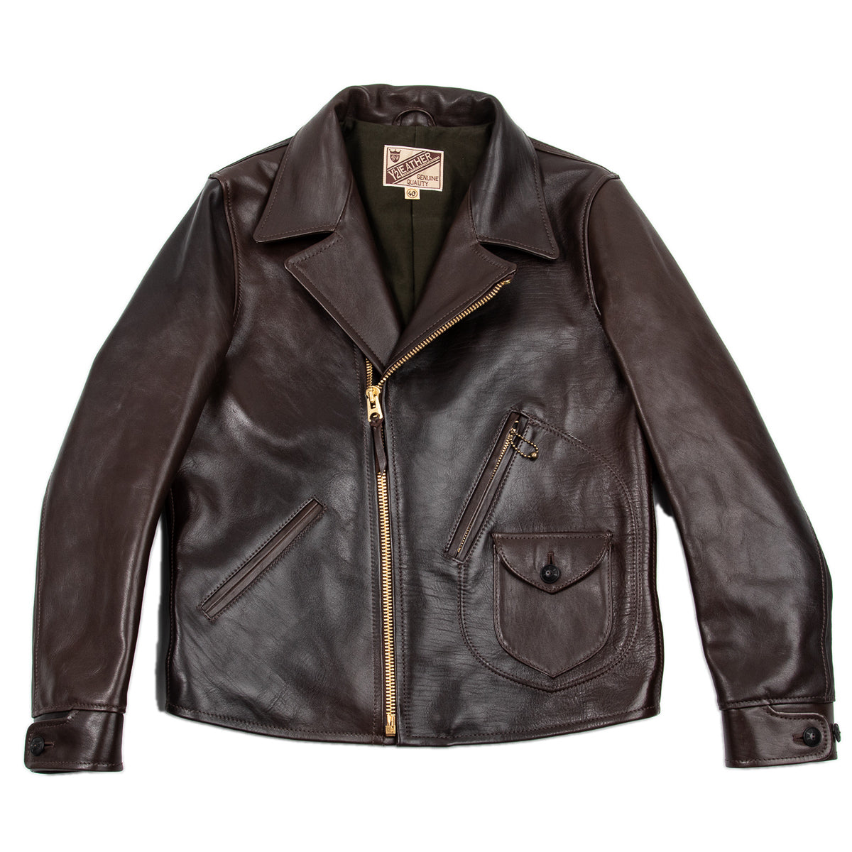 Y'2 Leather Black Hand Dyed Horsehide Double Rider Jacket (HR-56) - Standard & Strange