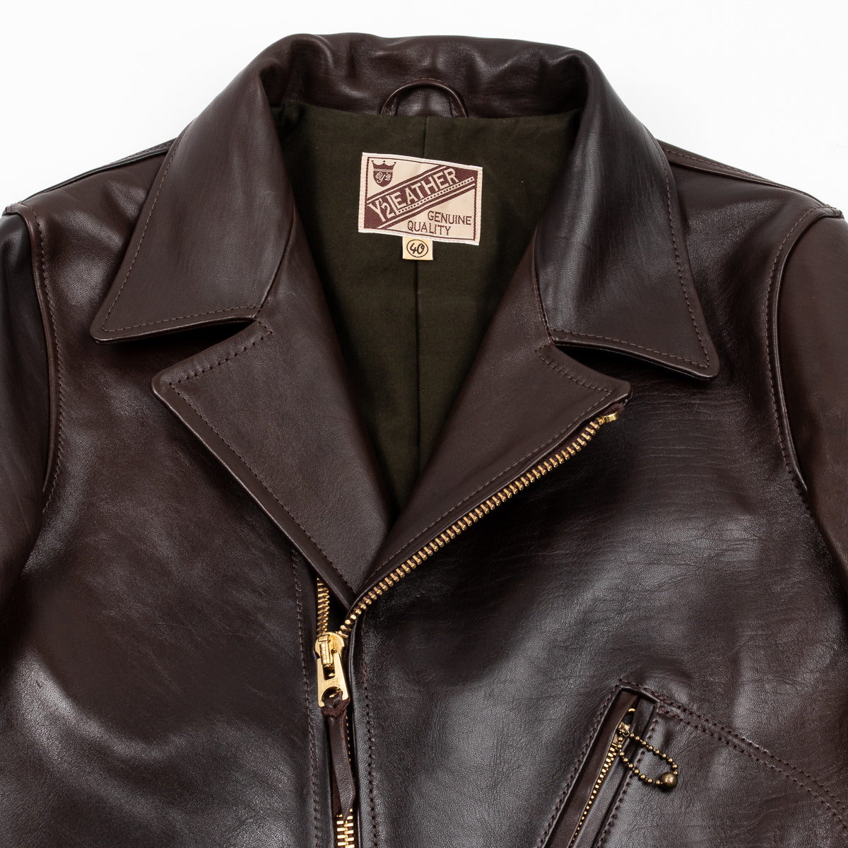 Y'2 Leather Black Hand Dyed Horsehide Double Rider Jacket (HR-56) - Standard & Strange