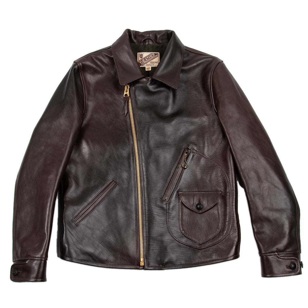 Y'2 Leather Black Hand Dyed Horsehide Double Rider Jacket (HR-56) - Standard & Strange
