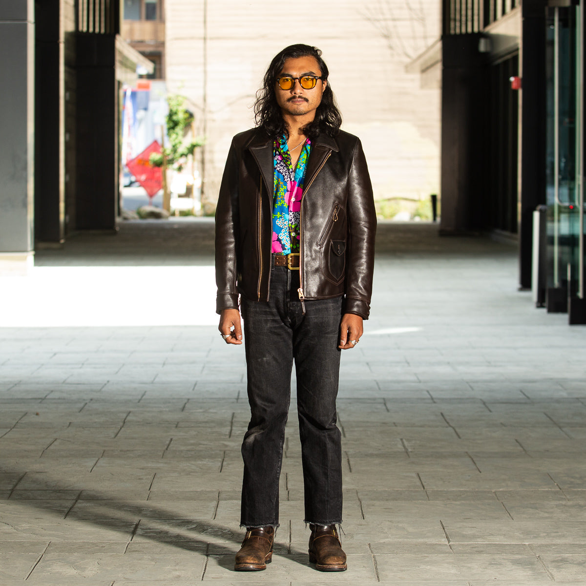 Y'2 Leather Black Hand Dyed Horsehide Double Rider Jacket (HR-56) - Standard & Strange