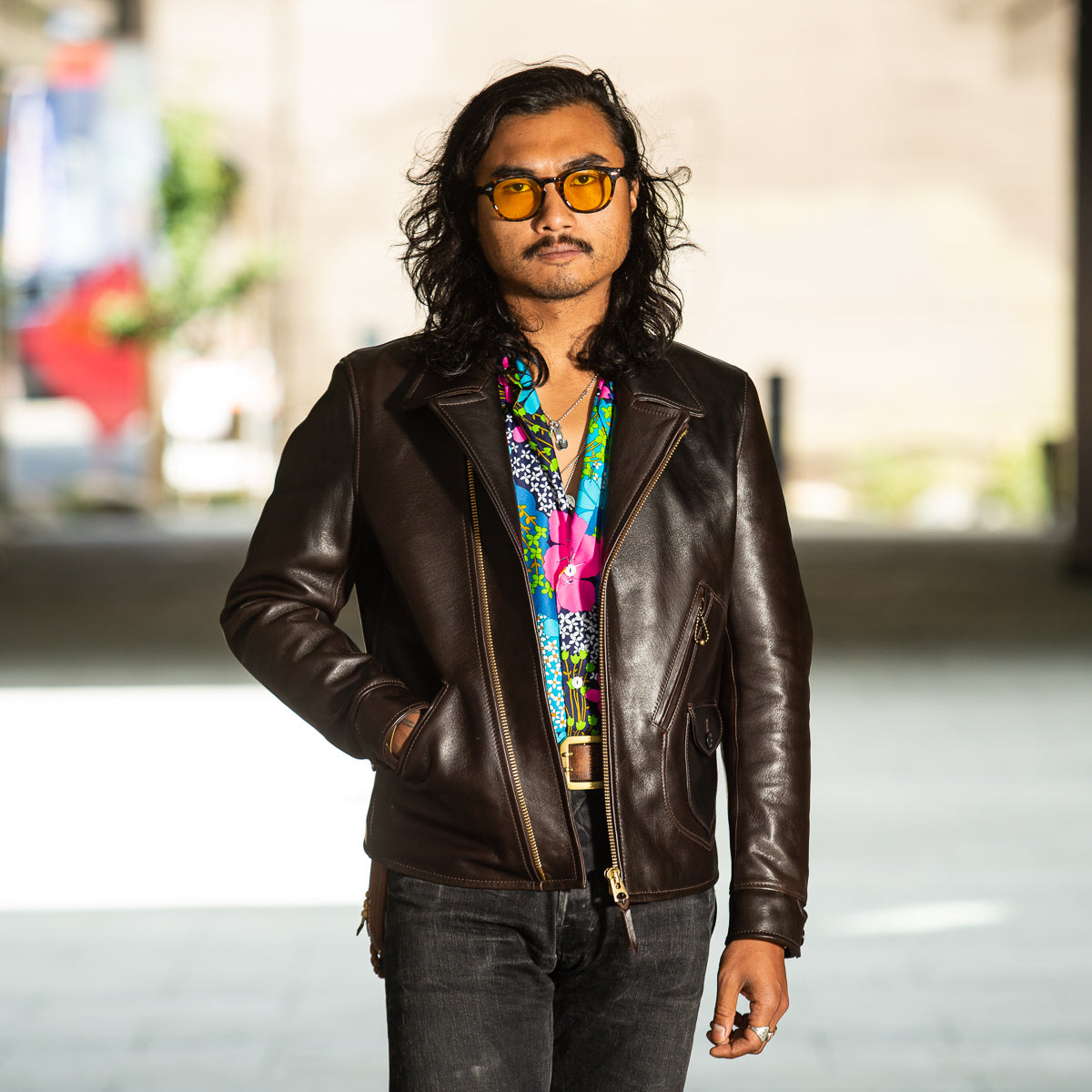 Y'2 Leather Black Hand Dyed Horsehide Double Rider Jacket (HR-56) - Standard & Strange