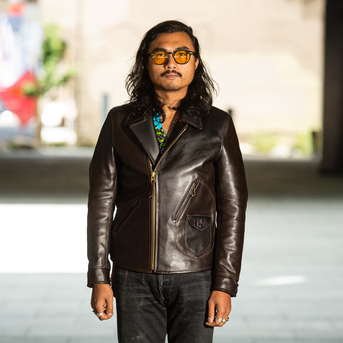 Y'2 Leather Black Hand Dyed Horsehide Double Rider Jacket (HR-56) - Standard & Strange