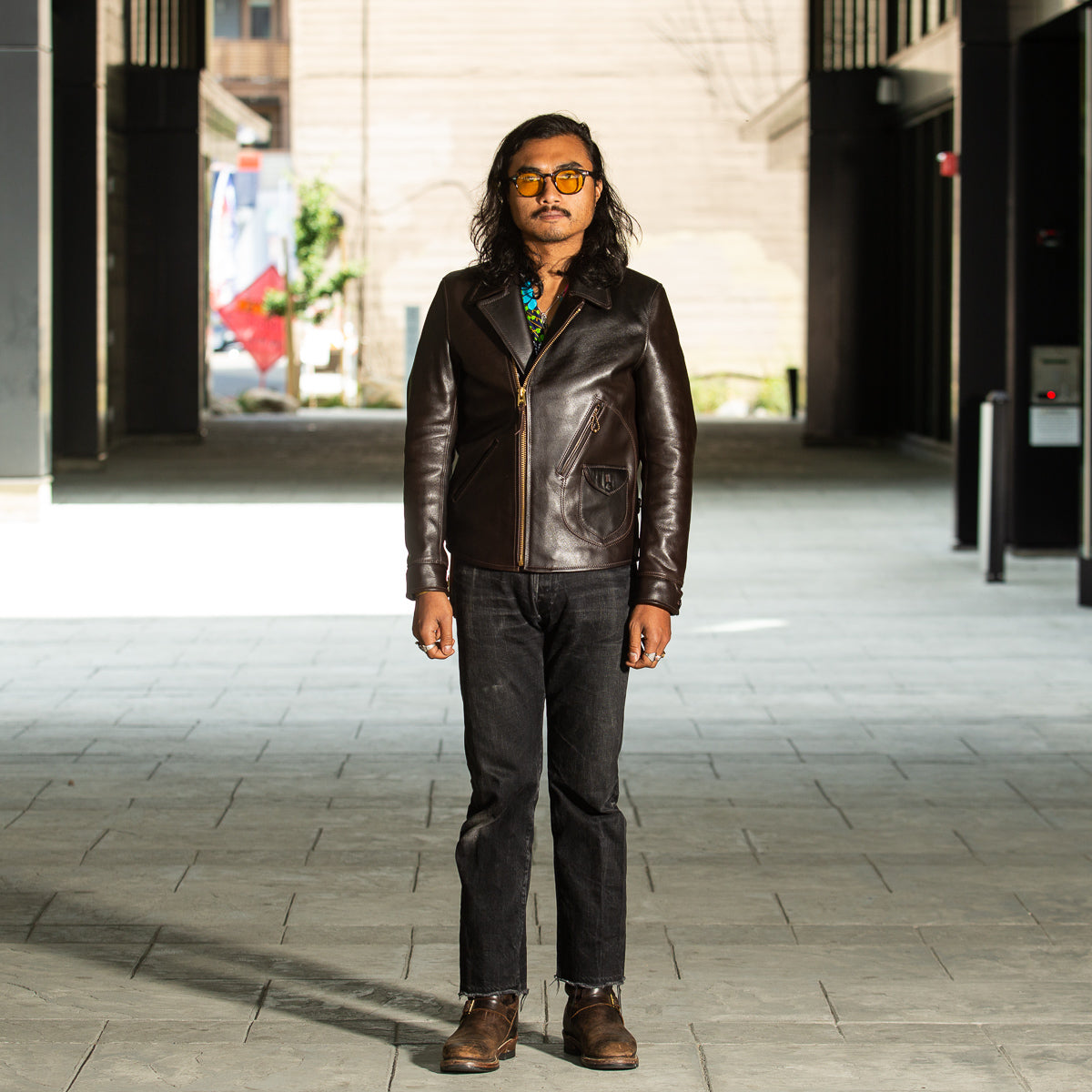 Y'2 Leather Black Hand Dyed Horsehide Double Rider Jacket (HR-56) - Standard & Strange