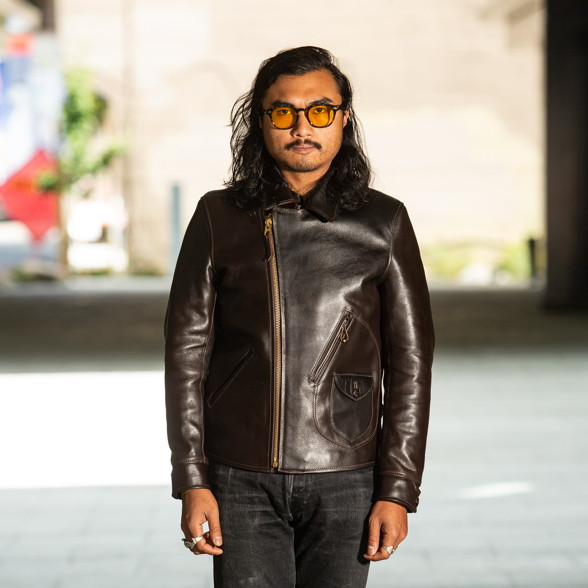 Y'2 Leather Black Hand Dyed Horsehide Double Rider Jacket (HR-56) - Standard & Strange