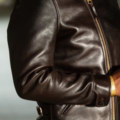 Y'2 Leather Black Hand Dyed Horsehide Double Rider Jacket (HR-56) - Standard & Strange