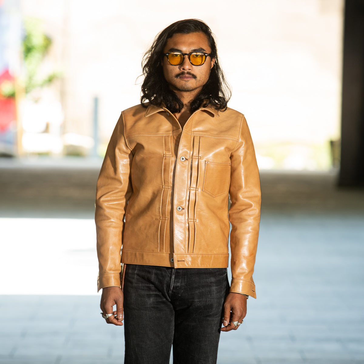 Y'2 Leather Kakishibu Persimmon Tanned Horsehide Type Jacket (KB-140-T) - Standard & Strange