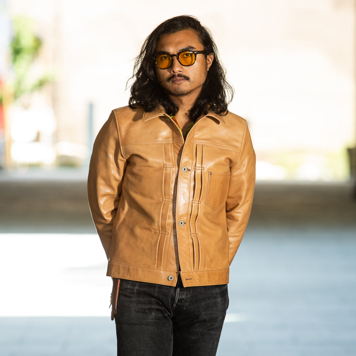 Y'2 Leather Kakishibu Persimmon Tanned Horsehide Type Jacket (KB-140-T) - Standard & Strange