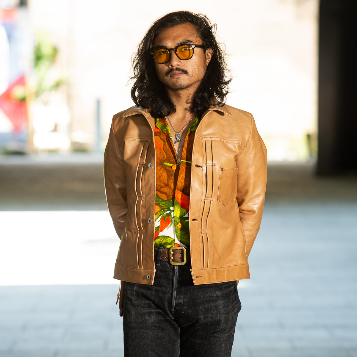 Y'2 Leather Kakishibu Persimmon Tanned Horsehide Type Jacket (KB-140-T) - Standard & Strange