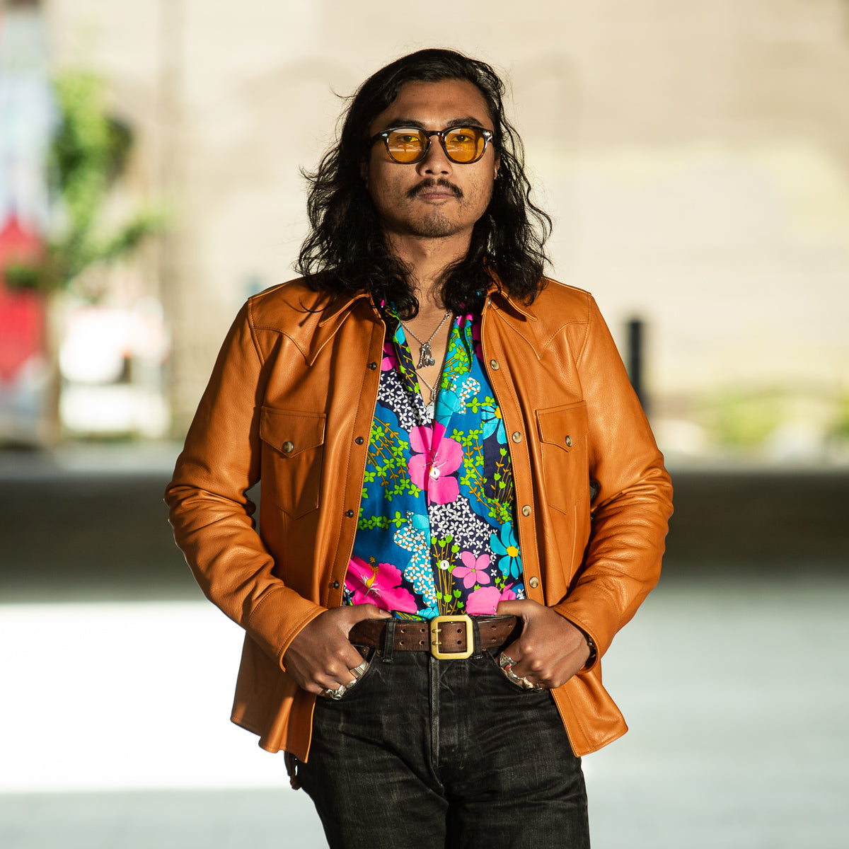 Y'2 Leather Steer Oil Western Shirt - Camel (SS-13) - Standard & Strange