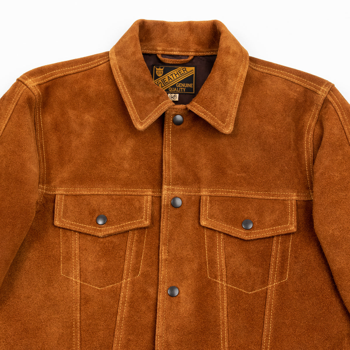 Y'2 Leather Steer Suede 3rd Type Jacket - Camel (TB-139) - Standard & Strange