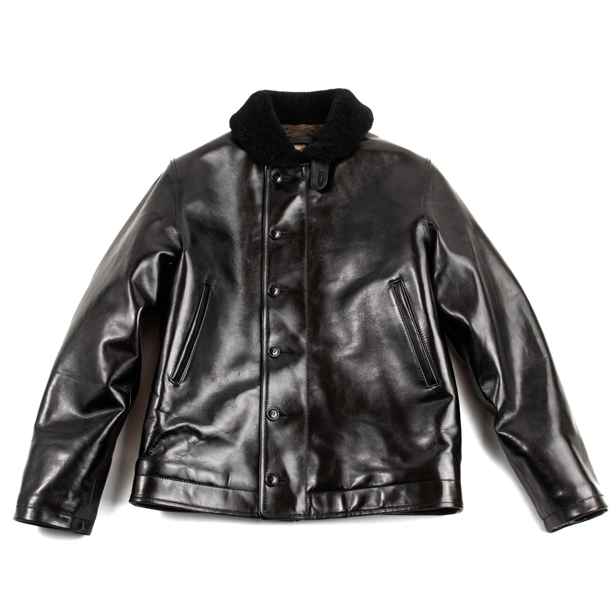 Y'2 Leather Aniline Horse N-1 Deck Jacket - Black (LN-1) - Standard & Strange