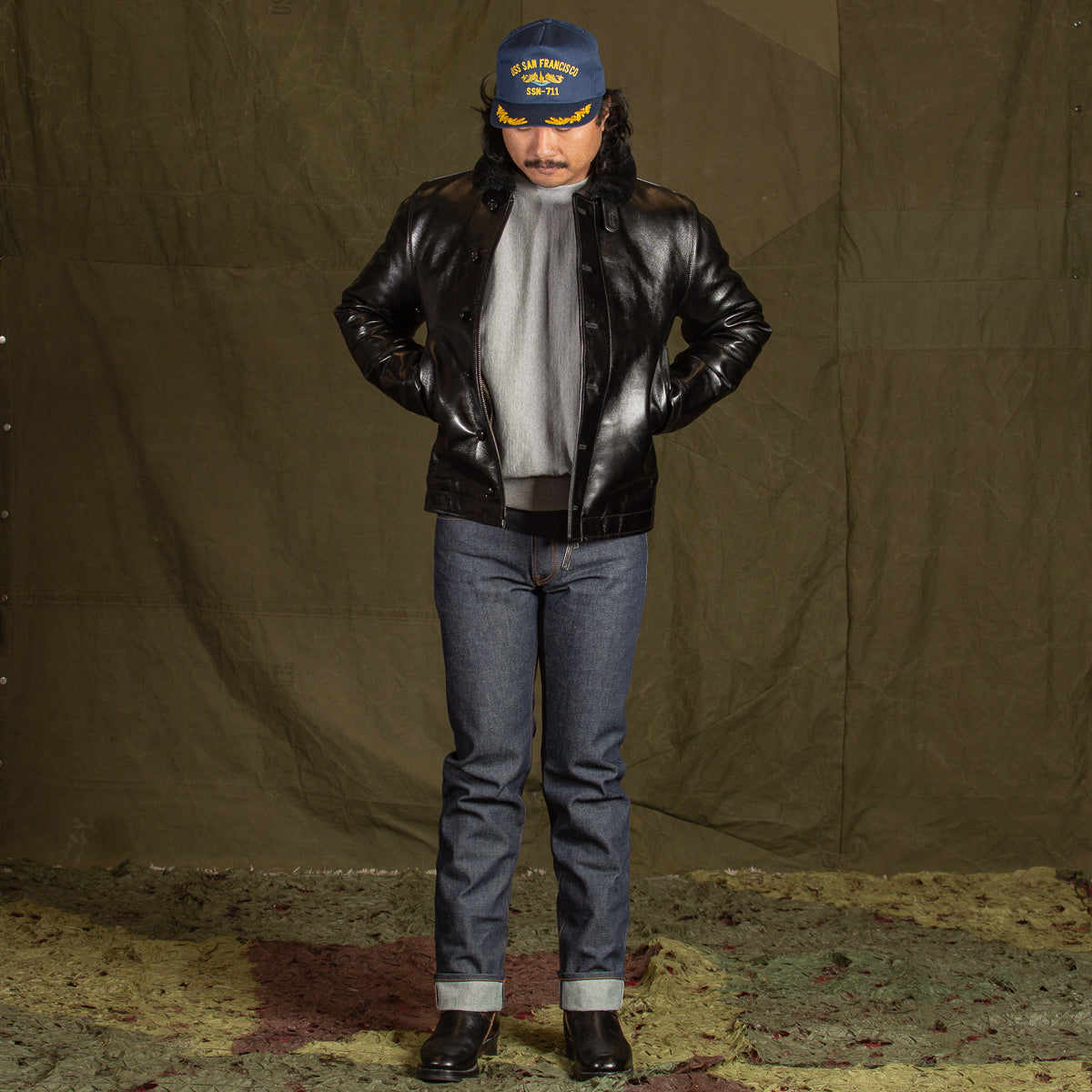 Y'2 Leather Aniline Horse N-1 Deck Jacket - Black (LN-1) - Standard & Strange