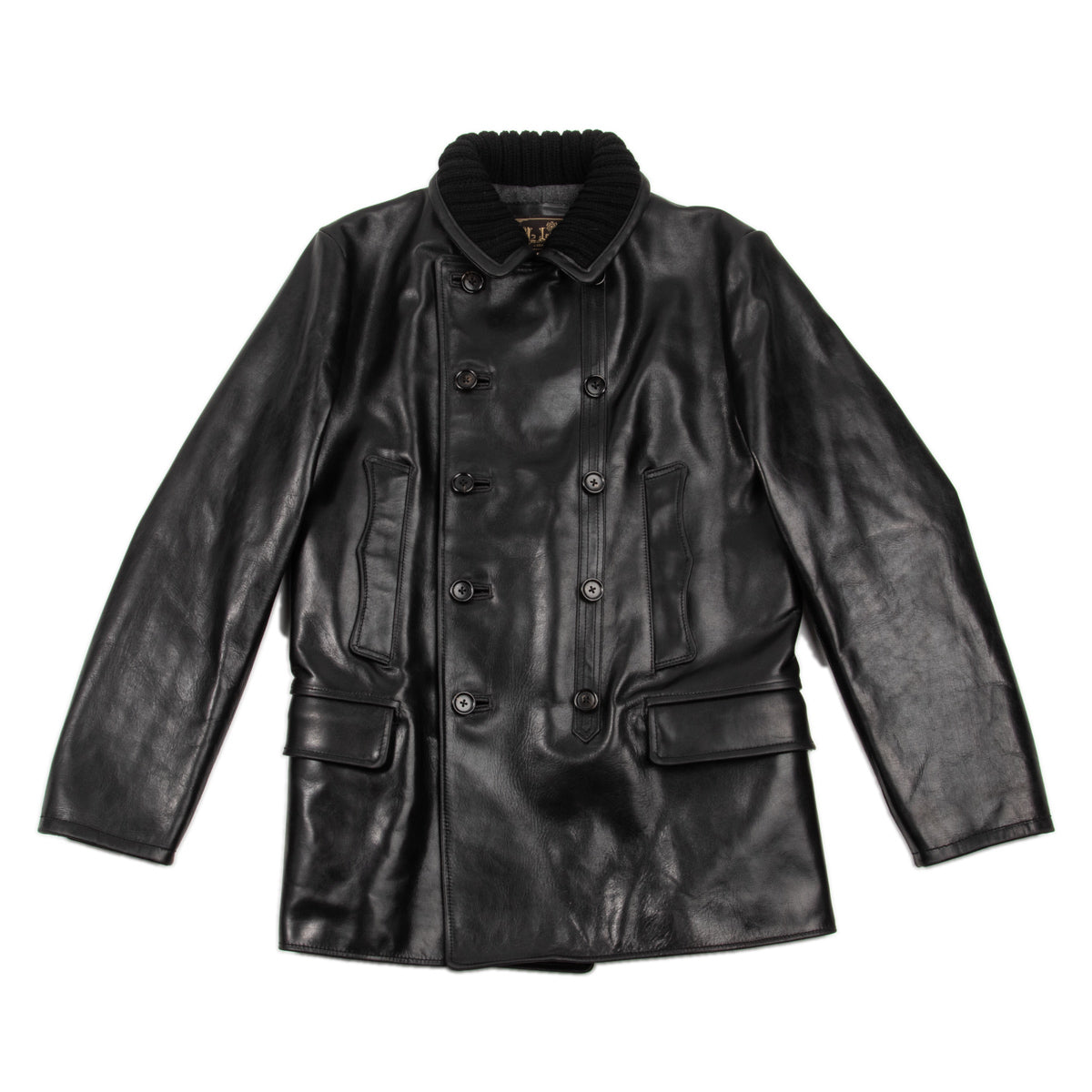 Y'2 Leather French Double Breasted Horsehide Jacket - Black - Standard & Strange