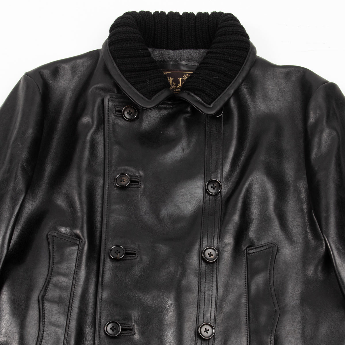 Y'2 Leather French Double Breasted Horsehide Jacket - Black - Standard & Strange