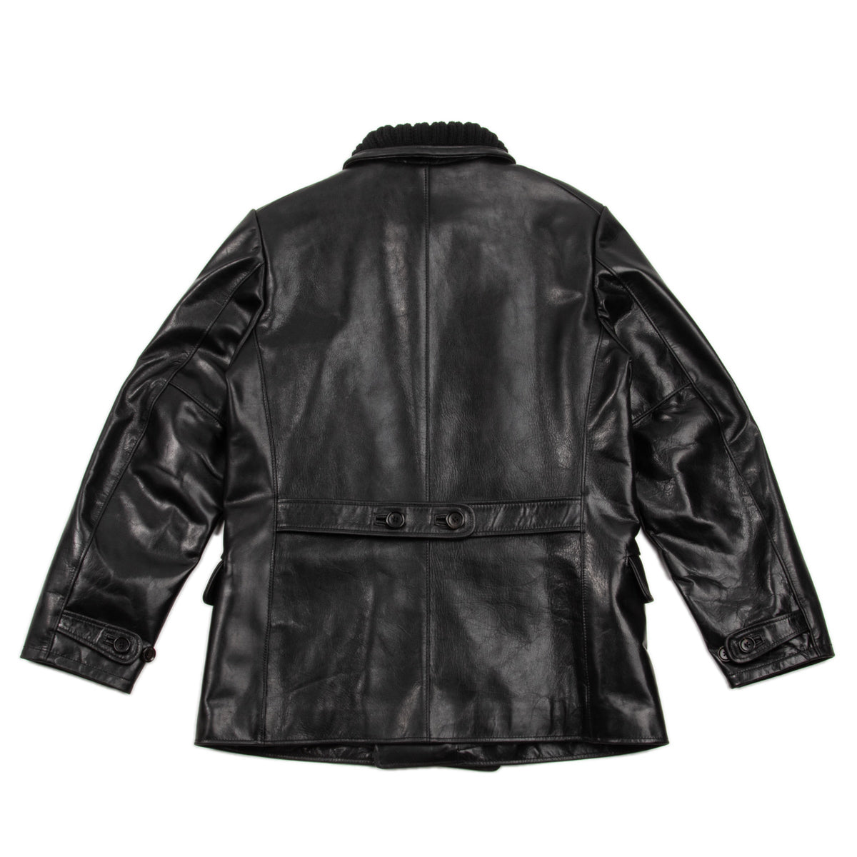 Y'2 Leather French Double Breasted Horsehide Jacket - Black - Standard & Strange